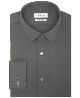 Calvin Klein Men's Extra Slim Fit Stretch Dress Shirt Black Size XL