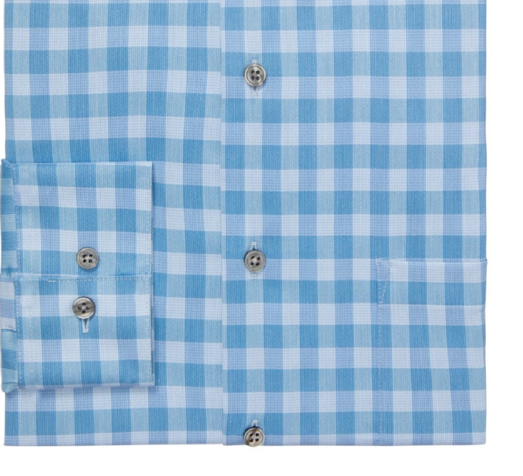 Van Heusen Men's Stain Shield Regular Fit Dress Shirt Blue Size 16X34X35