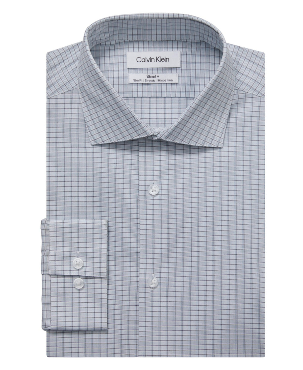 Calvin Klein Men's Slim Fit Stretch Wrinkle Free Dress Shirt Blue Size 15.5X32X33