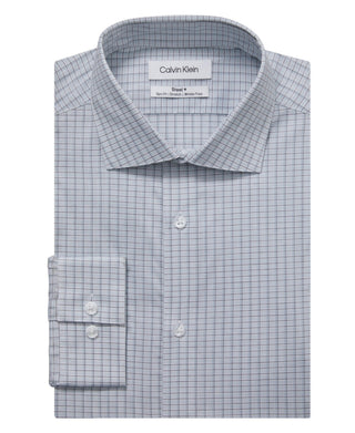 Calvin Klein Men's Slim Fit Stretch Wrinkle Free Dress Shirt Blue Size 15.5X32X33