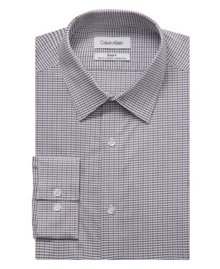 Calvin Klein Men's Slim Fit Stretch Wrinkle Free Dress Shirt Gray Size 15X34X35