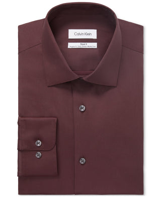 Calvin Klein Men's Regular Fit Stain Shield Dress Shirt Red Size 15.5X34X35