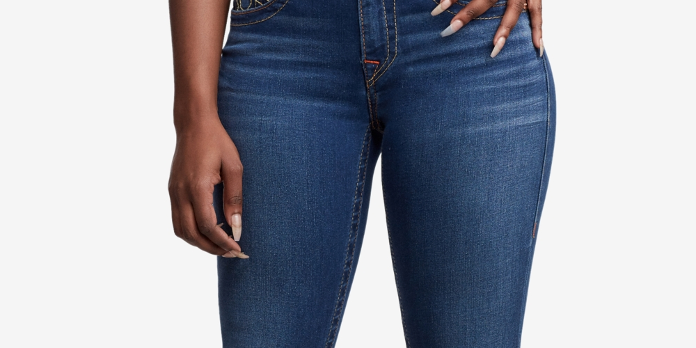 True Religion Women's Jennie Curvy Skinny Jeans Blue Size 30