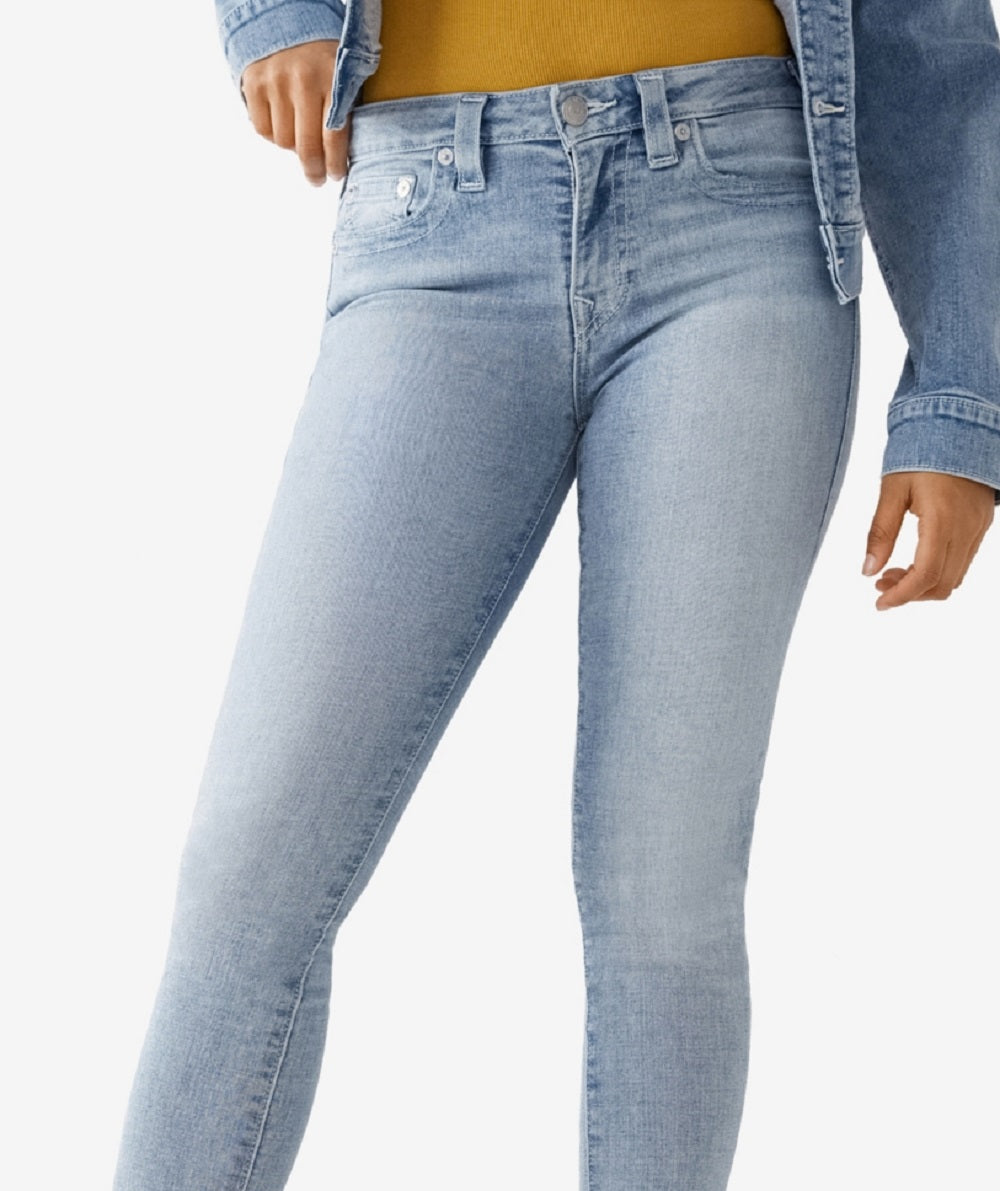 True Religion Women's Stella Mid Rise Skinny Jeans Blue