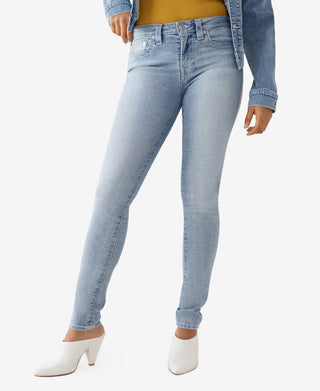 True Religion Women's Stella Mid Rise Skinny Jeans Blue
