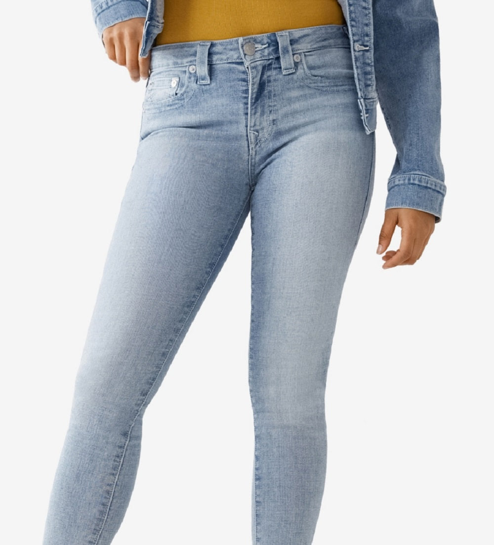 True Religion Women's Stella Mid Rise Skinny Jeans Blue