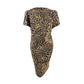 Calvin Klein Women's Animal Print Petal Sleeve Sheath Dress 18W, Beige Multi - All