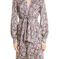 Cinq à Sept Quin Floral Print Long Sleeve Dress in Powder Blue Multi , Size 2