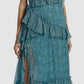 Cinq à Sept Rayner Ruffle Chiffon Dress in Celeste Multi , Size 6