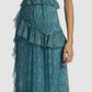 Cinq à Sept Rayner Ruffle Chiffon Dress in Celeste Multi , Size 6