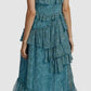 Cinq à Sept Rayner Ruffle Chiffon Dress in Celeste Multi , Size 6