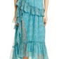 Cinq à Sept Rayner Ruffle Chiffon Dress in Celeste Multi , Size 6