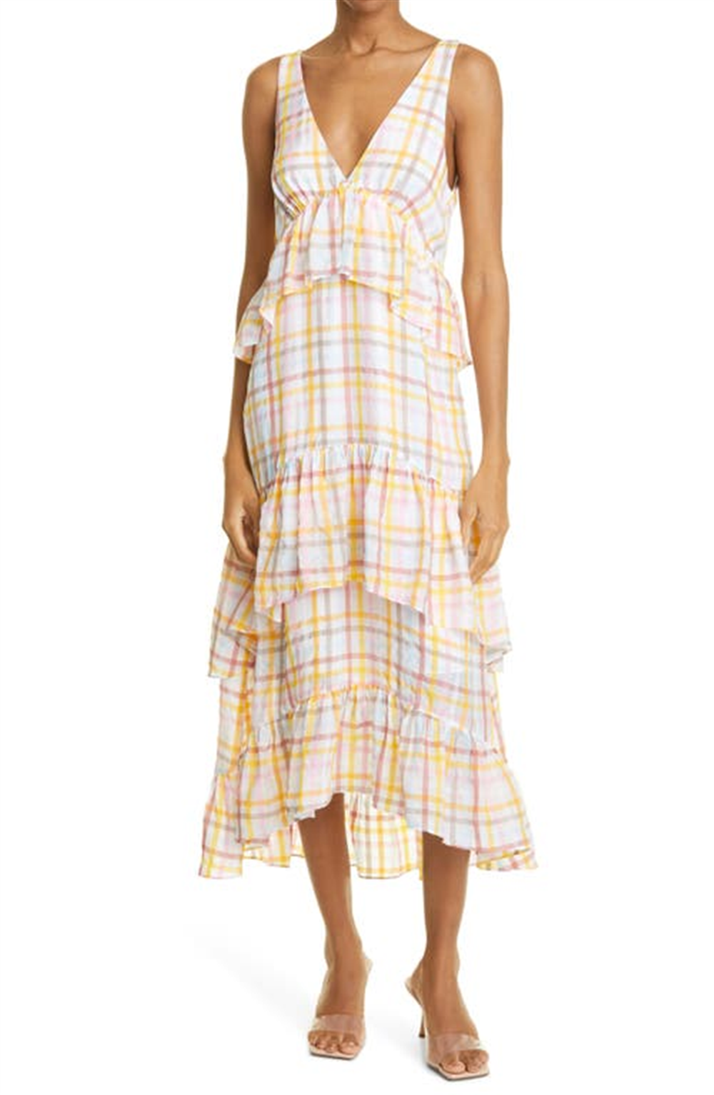 Cinq a Sept Womens Summer V-neck Sundress White