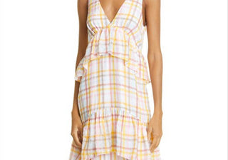 Cinq a Sept Womens Summer V-neck Sundress White