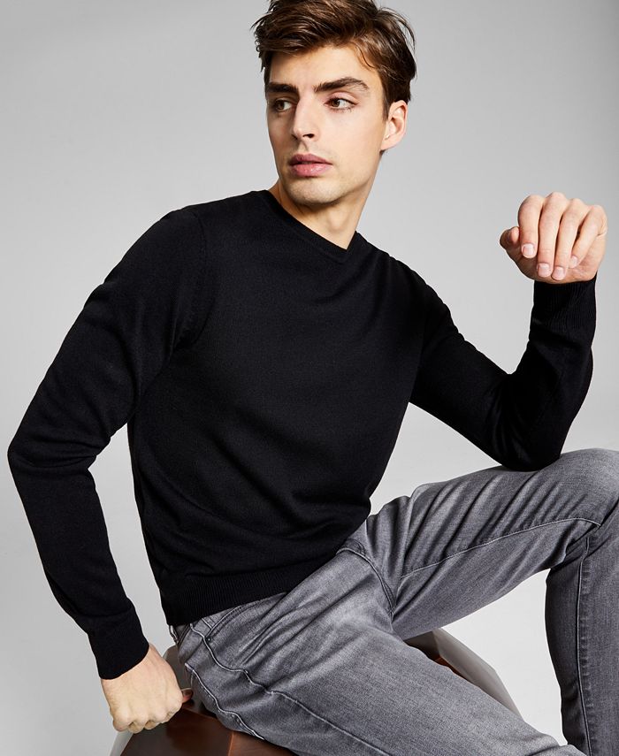 And Now This Men's Solid Sweater Black Size Small