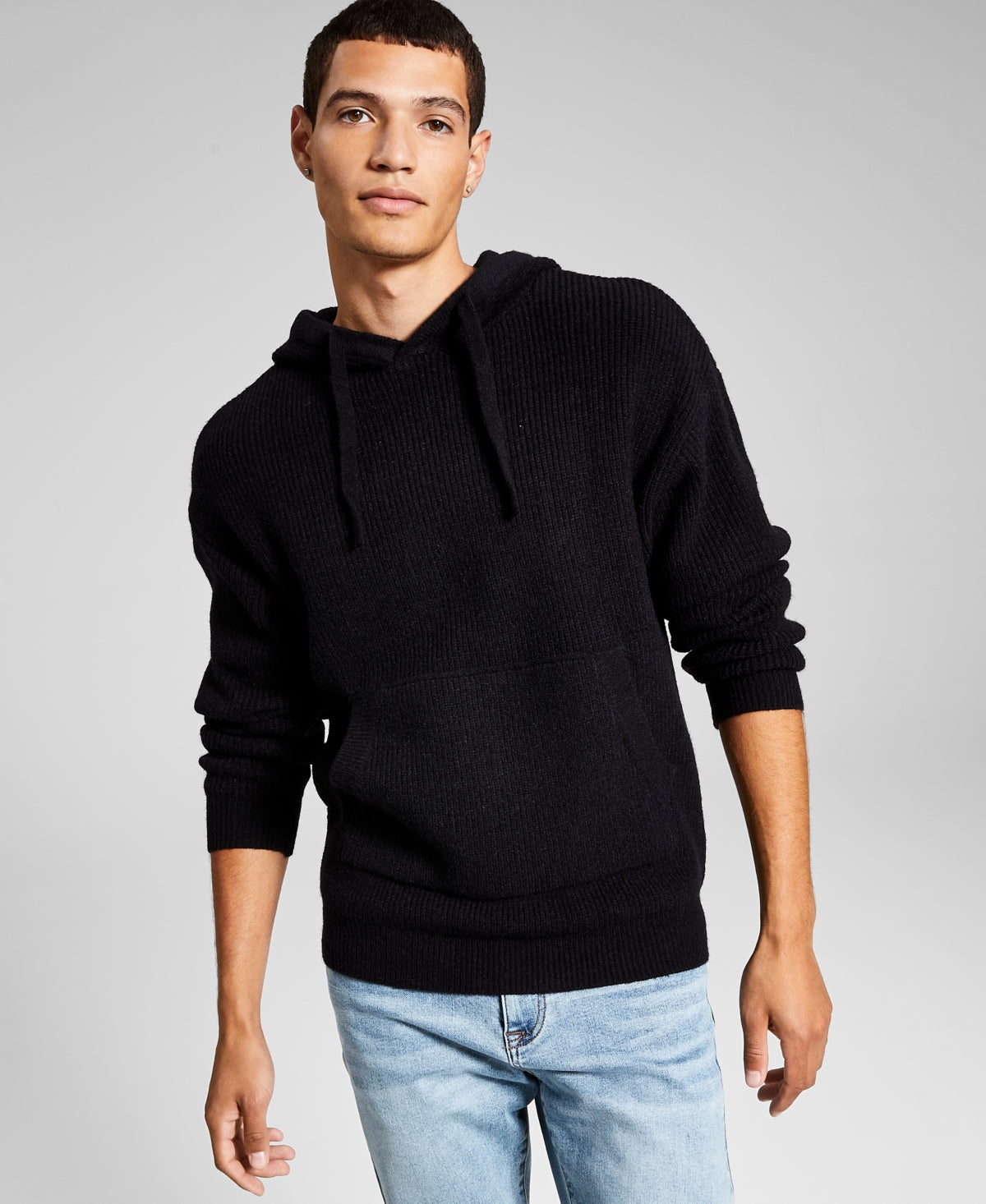 And Now This Men's Hooded Sweater Black Size X-Large
