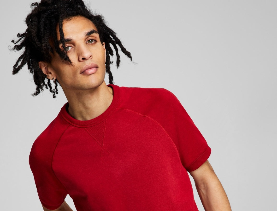 And Now This Men's Short Sleeve Sweatshirt Red Size XX-Large