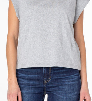 Earnest Sewn Women's Cap Sleeve Cotton Jersey Shirt Gray Size Medium