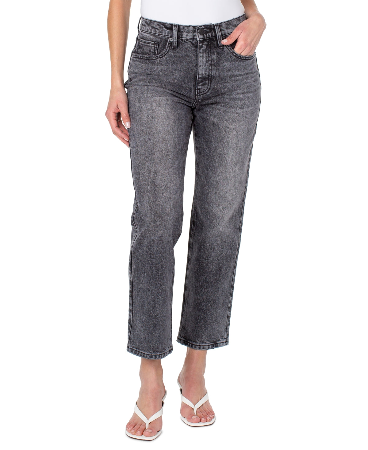 Earnest Sewn Women's Straight Leg Ankle Jeans Gray Size 28