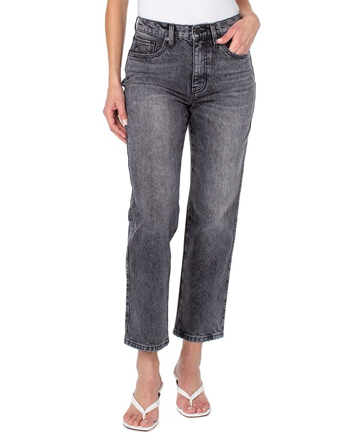 Earnest Sewn Women's Faded Denim Straight Leg Ankle Jeans Gray Size 34