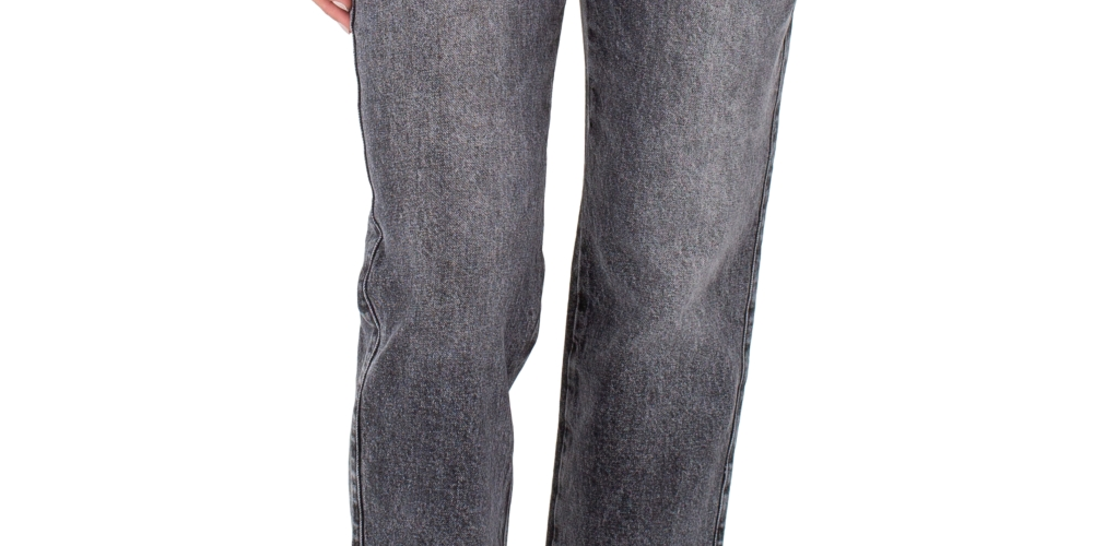 Earnest Sewn Women's Faded Denim Straight Leg Ankle Jeans Gray Size 34