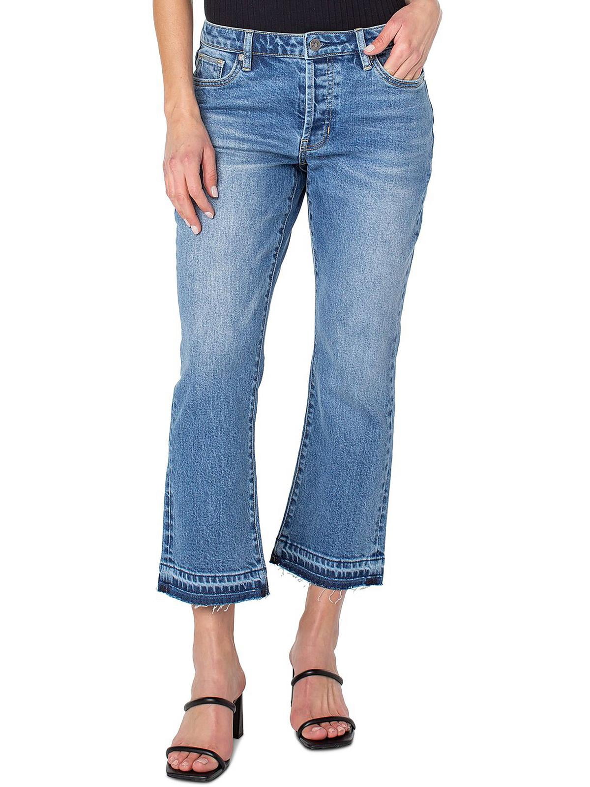 Earnest Sewn Women's Distressed Mid Rise Bootcut Jeans Blue Size 26