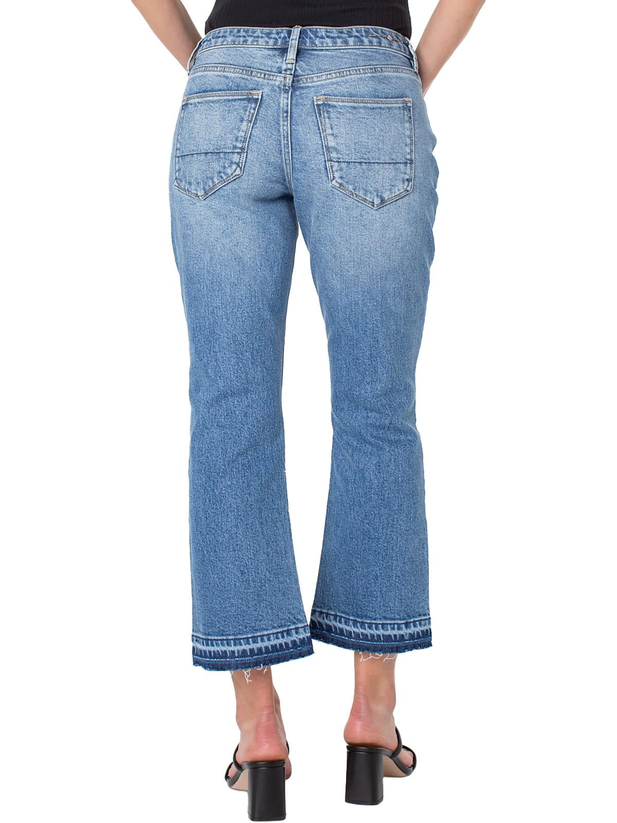 Earnest Sewn Women's Distressed Mid Rise Bootcut Jeans Blue Size 26