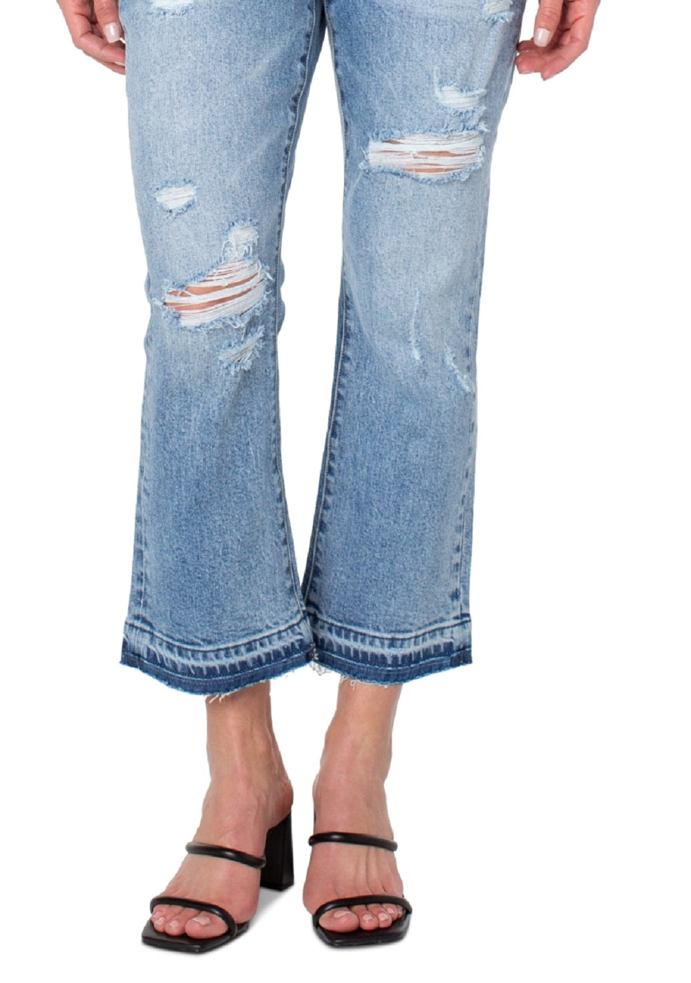 Earnest Sewn Women's Bootcut Cropped Flare Jeans Blue Size 29