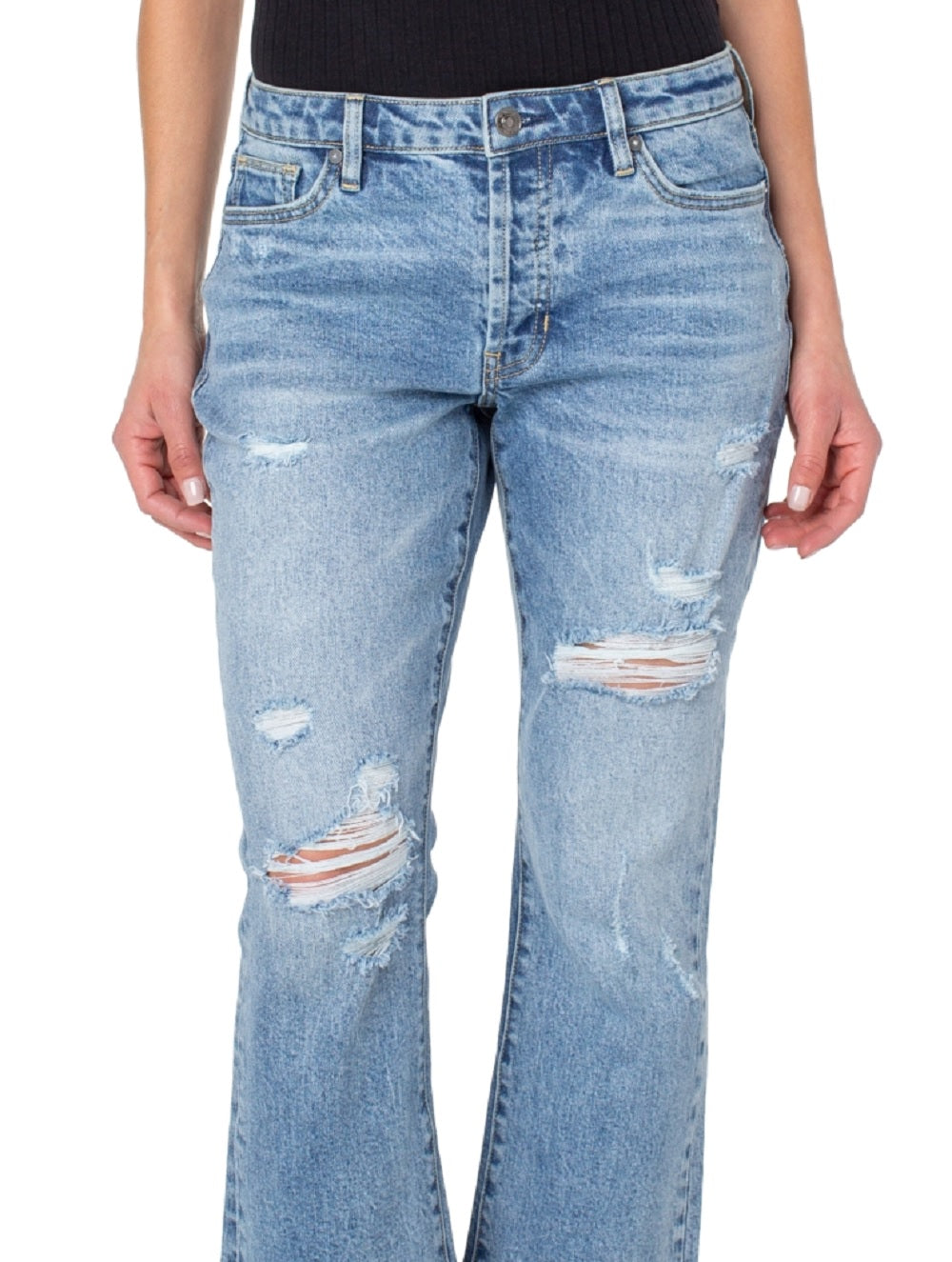 Earnest Sewn Women's Bootcut Cropped Flare Jeans Blue Size 31