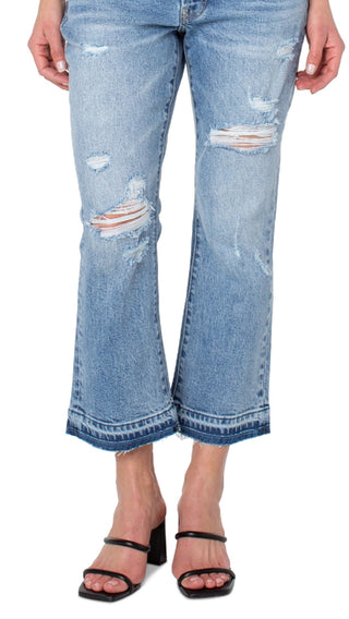 Earnest Sewn Women's Bootcut Cropped Flare Jeans Blue Size 31