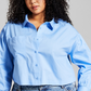 And Now This Women's Cotton Button Front Top Blue Size 0X