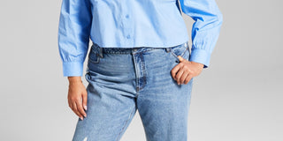 And Now This Women's Cotton Button Front Top Blue Size 0X