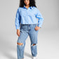 And Now This Women's Cotton Button Front Top Blue Size 4X