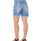 Earnest Sewn Women's Cuffed Pleated Denim Shorts Blue Size 26