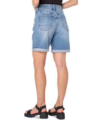 Earnest Sewn Women's Cuffed Pleated Denim Shorts Blue Size 26