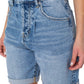 Earnest Sewn Women's Cuffed Pleated Denim Shorts Blue Size 26