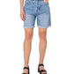 Earnest Sewn Women's Cuffed Pleated Denim Shorts Blue Size 33