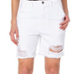 Earnest Sewn Women's Distressed Twill Denim Shorts White Size 24