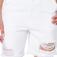 Earnest Sewn Women's Distressed Twill Denim Shorts White Size 26