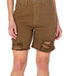 Earnest Sewn Women's Distressed Twill Denim Shorts Green Size 28