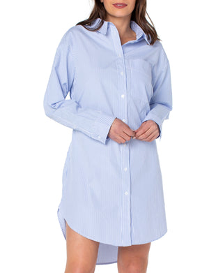 Earnest Sewn Women's Tie Back Button Down Dress Blue Size X-Large