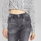 And Now This Women's Cotton Faux Wrap Crop Top White Size XX-Large