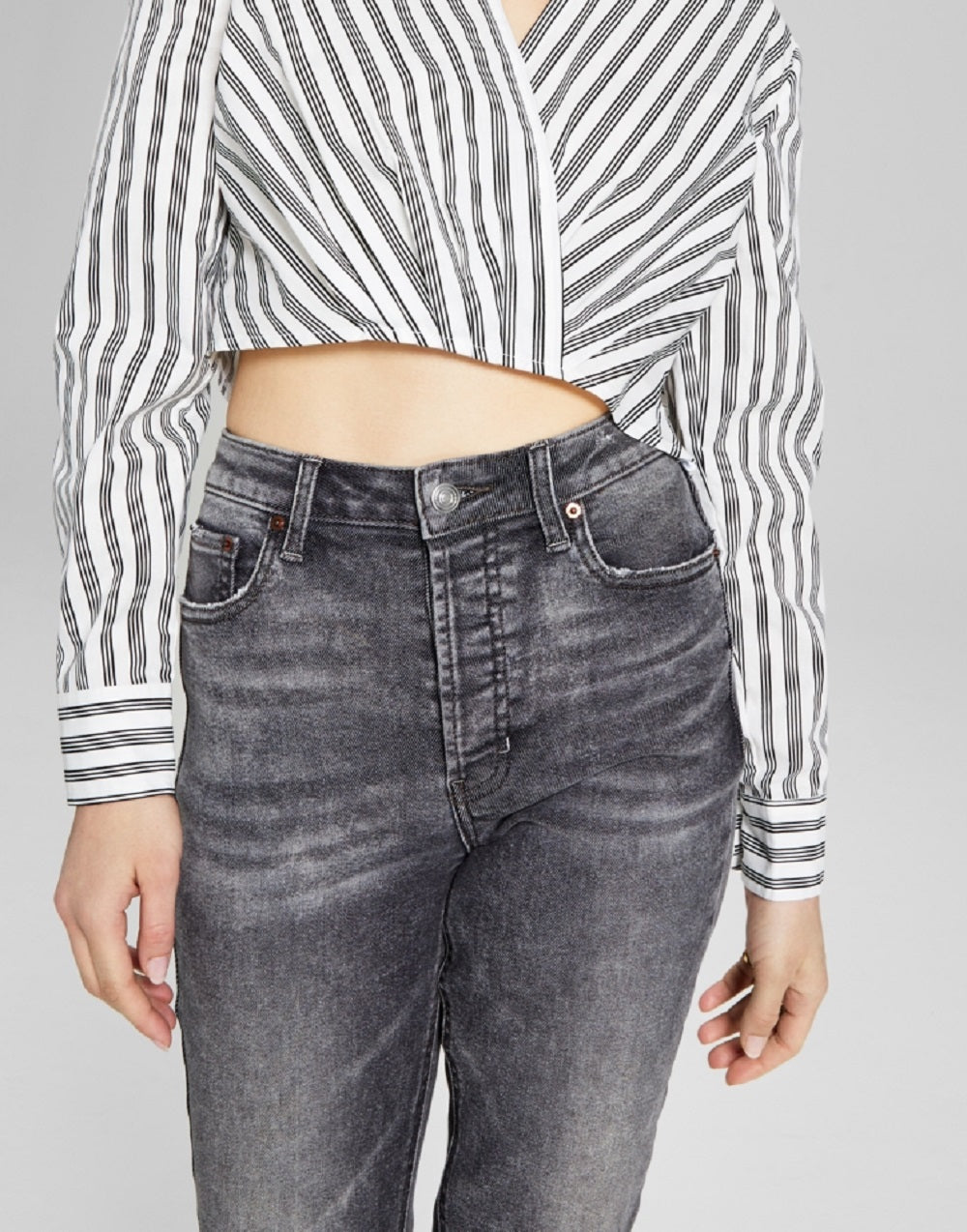 And Now This Women's Cotton Faux Wrap Crop Top White Size XX-Large