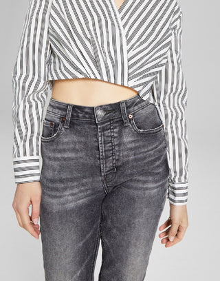 And Now This Women's Cotton Faux Wrap Crop Top White Size XX-Large