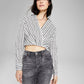 And Now This Women's Cotton Faux Wrap Crop Top White Size XX-Large