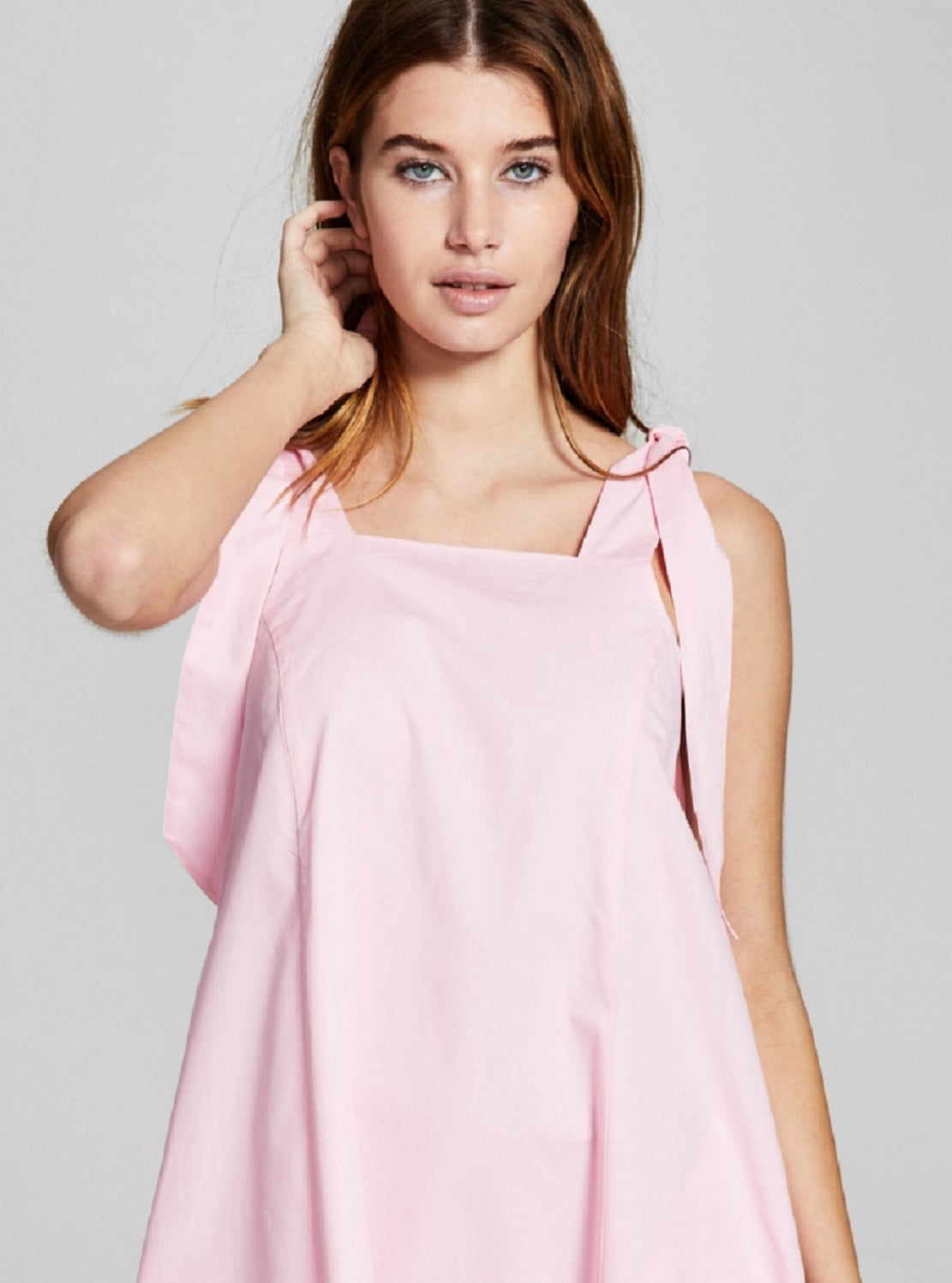 And Now This Women's Cotton Tie Strap A Line Dress Pink Size Small