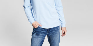 And Now This Men's Pocket Long Sleeve T-Shirt Blue Size XX-Large