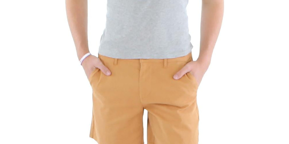 And Now This Men's Chino Mid Rise Shorts Brown Size 38