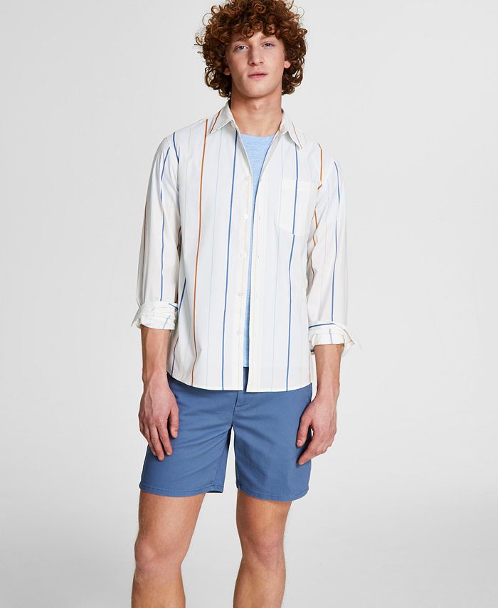 And Now This Men's Regular Fit Stripe Shirt White Size XXL