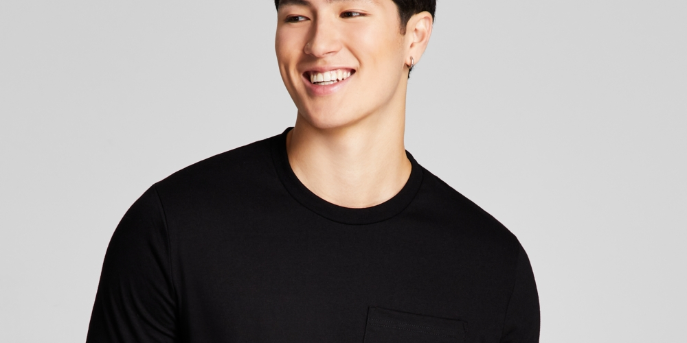 And Now This Men's Solid Pocket T-Shirt Black Size Large